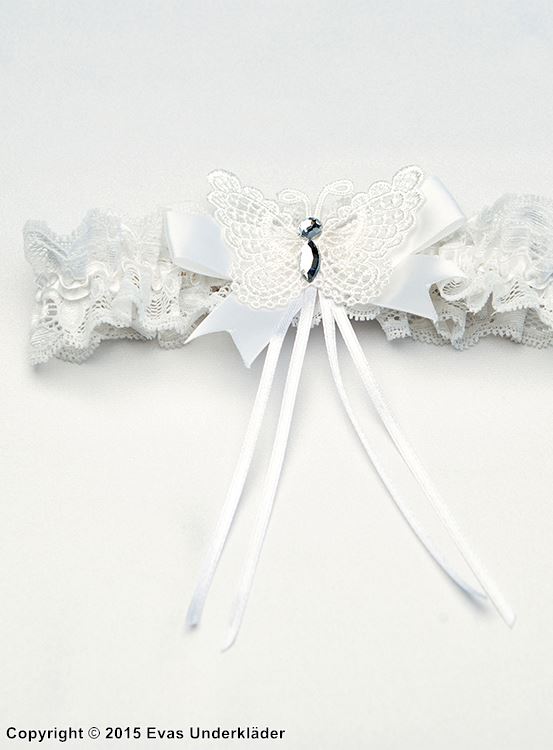 Leg garter with venice lace butterfly